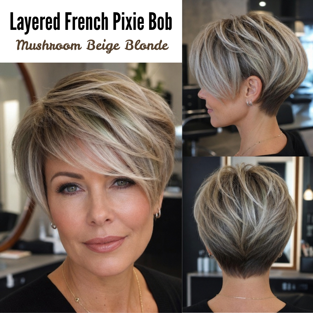 54 Best Pixie Cuts to Suit Every Style and Personality Mushroom Beige Blonde Hair