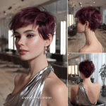 Deep Berry Plum Pixie Hair