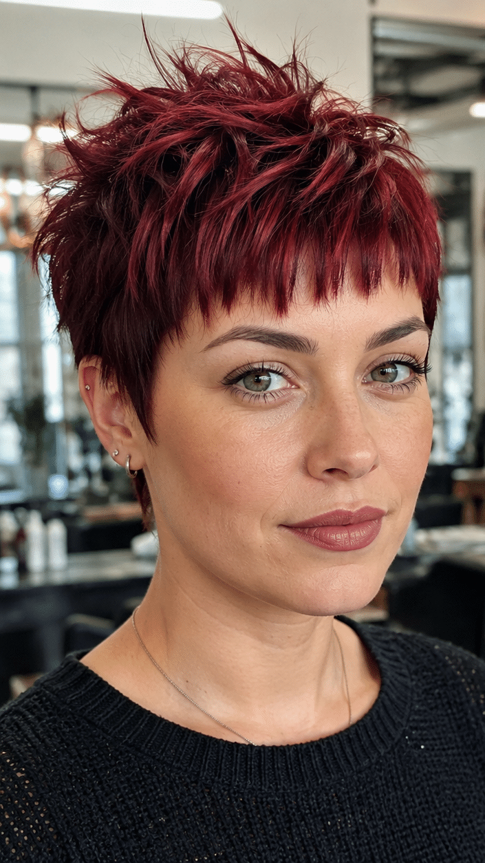 Crimson Velvet Pixie Hair