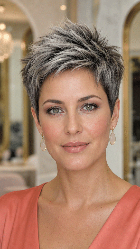 63 Best Pixie Cuts to Suit Every Style and Personality Frosted Graphite Silver Hair