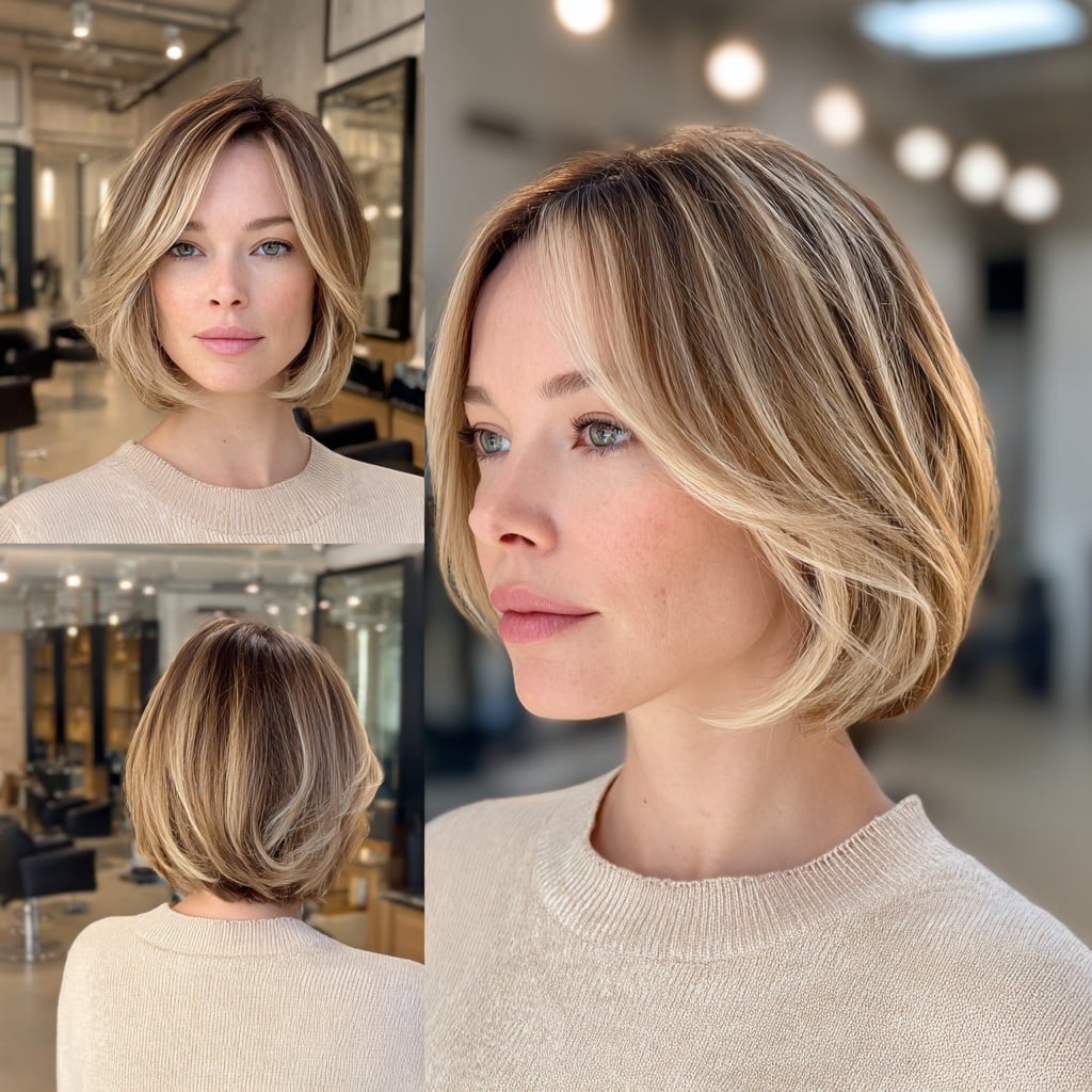 Beige Blonde Bob Hair