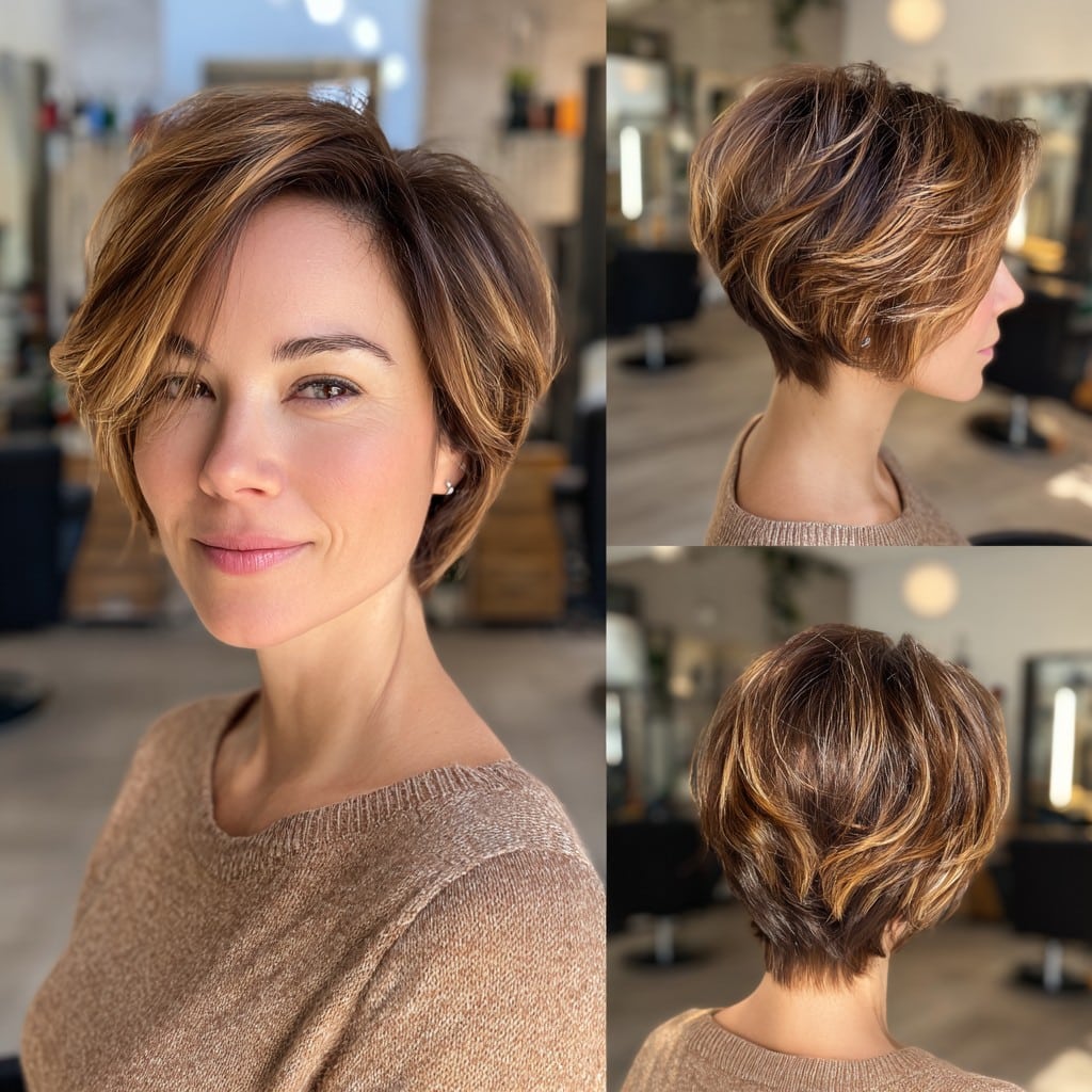 Chestnut Caramel Pixie Hair