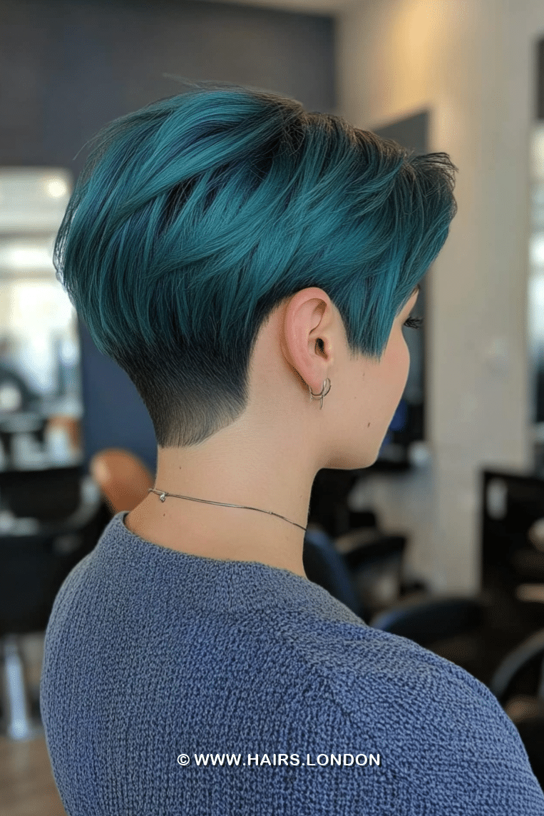Deep Teal Blue Hair