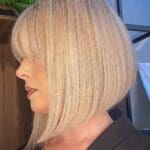Platinum Blonde Bob With Bangs