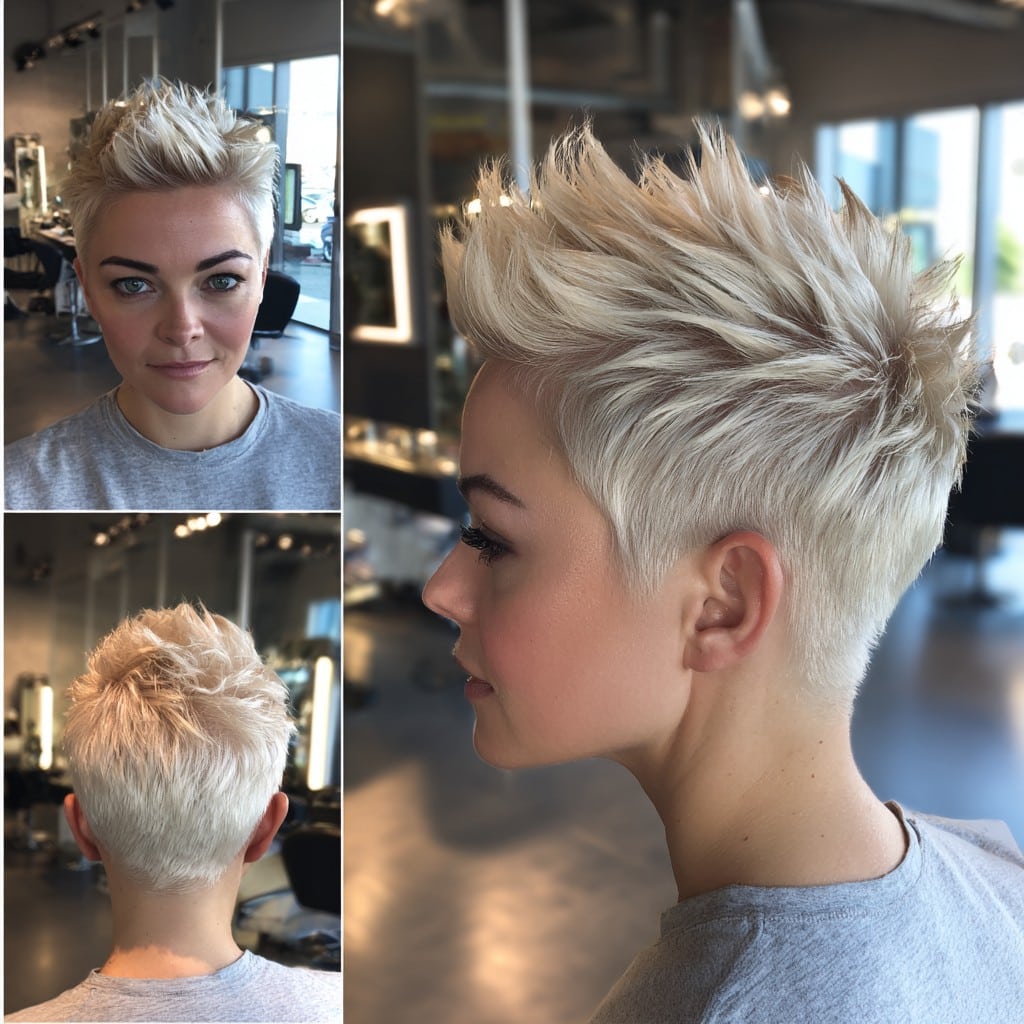 Platinum Spiky Pixie Hair