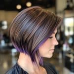 Purple-Underlined Inverted Bob Hair