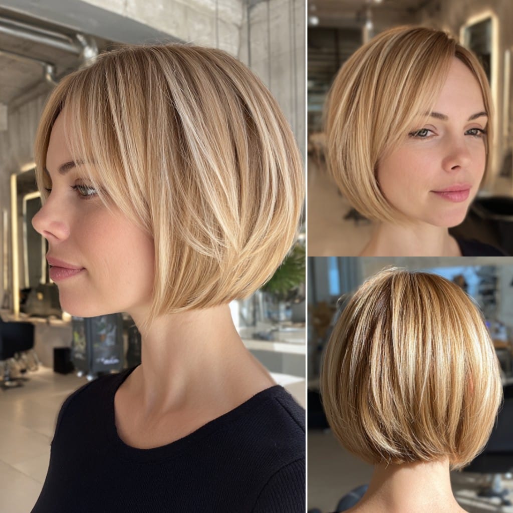 Soft Beige Blonde Bob Hair