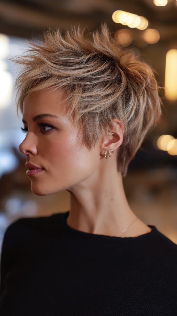 Spiky Textured Blonde Pixie Hair
