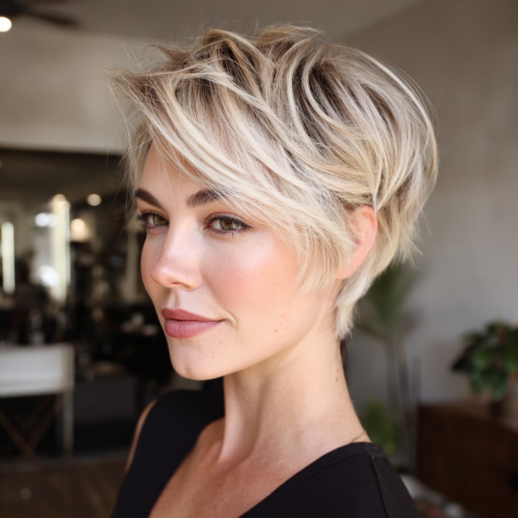 Textured Blonde Pixie Hair