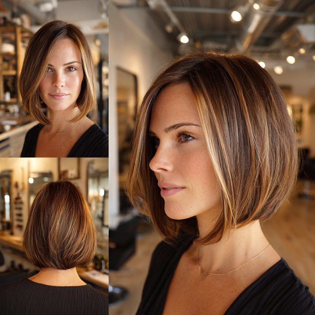 Warm Caramel Brown Bob Hair