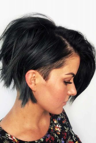 A line Bob With Undercut #shorthaircuts #shorthairstyles #shorthair #bobhaircuts #undercut