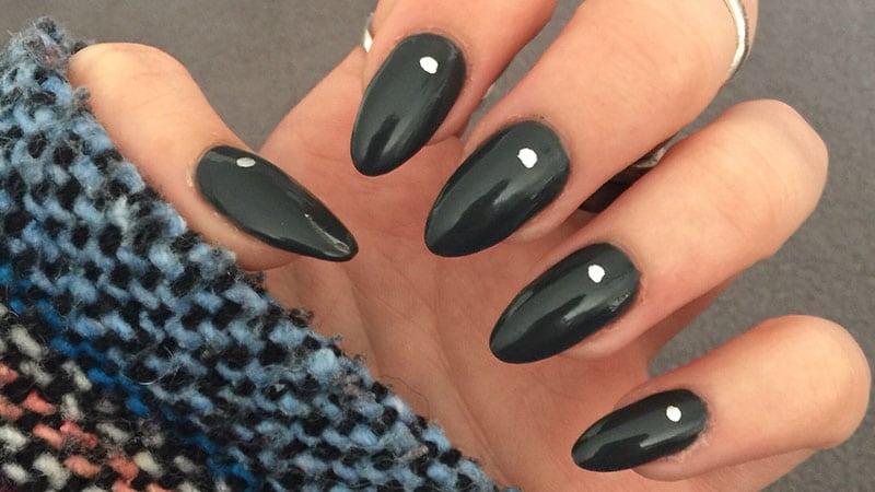 Black Almond Shaped Nails