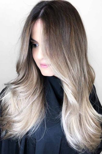 Blonde Balayage On Bold Ash Brown Hair #brownhair #bruentte #blondehair #balayage