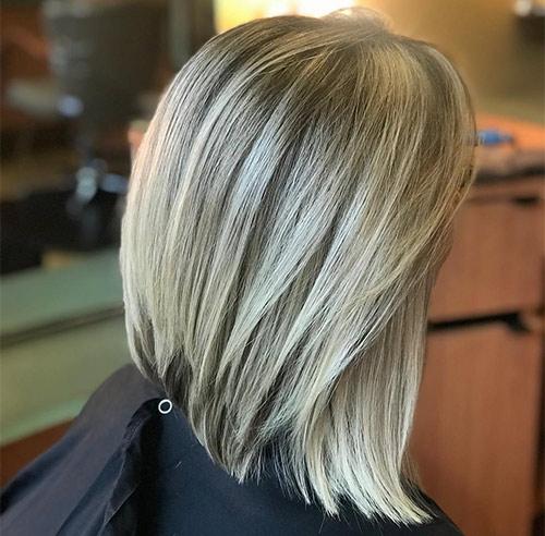 Blonde Curved Bob