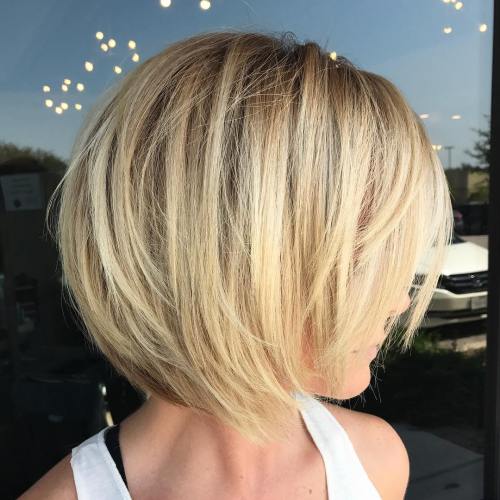 Blonde Layered Bob For Fine Hair