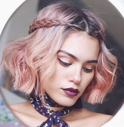 blunt bob with side braid for fine thin hair