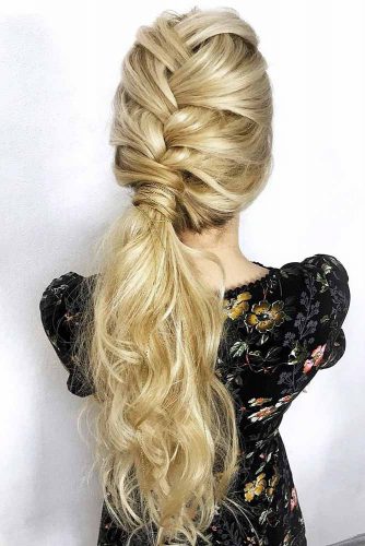 Braided Low Ponytail Hairstyles #braids #ponytail