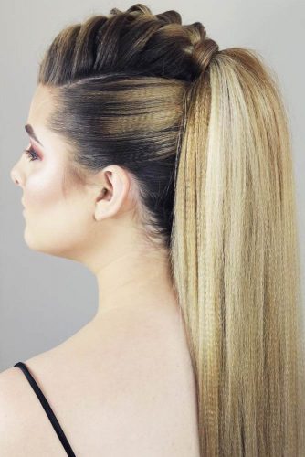 Braided Mohawk Ponytail #longhair #braids #ponytail #fauxhawk