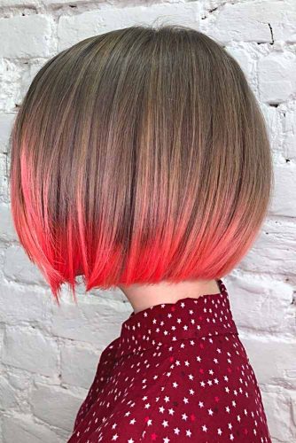 Brown Bob With Neon Ombre
