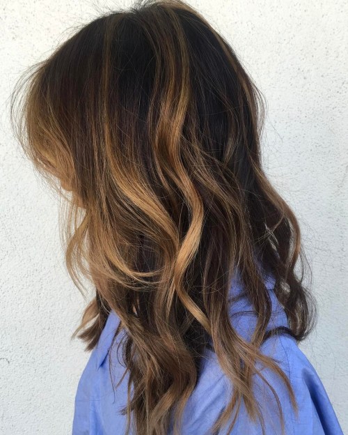 Brown Hair With Partial Caramel Highlights
