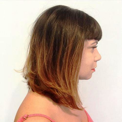 Brown Haircut with Bangs and Flicks