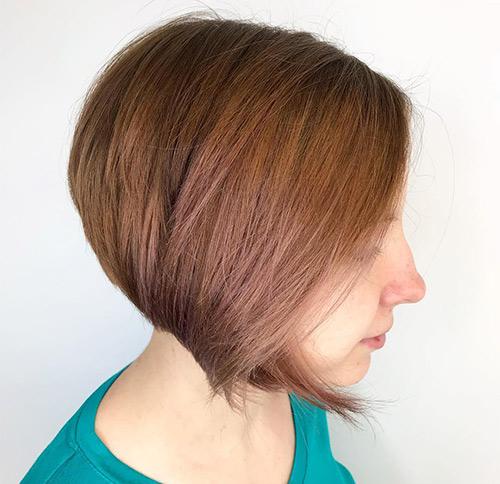 Brunette Curved Bob