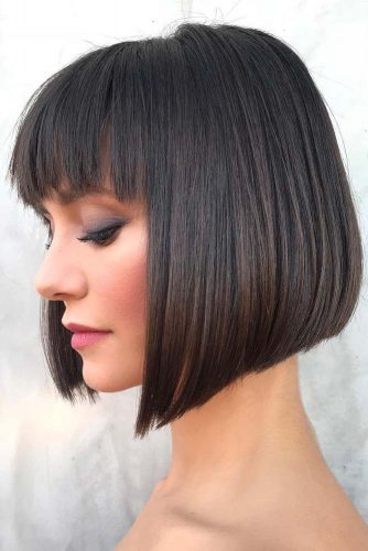 Classic Bob Haircut With French Fringe