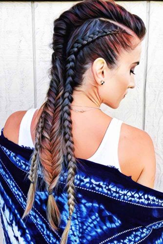 Cool Triple Braided Mohawk Style #braids #longhair 