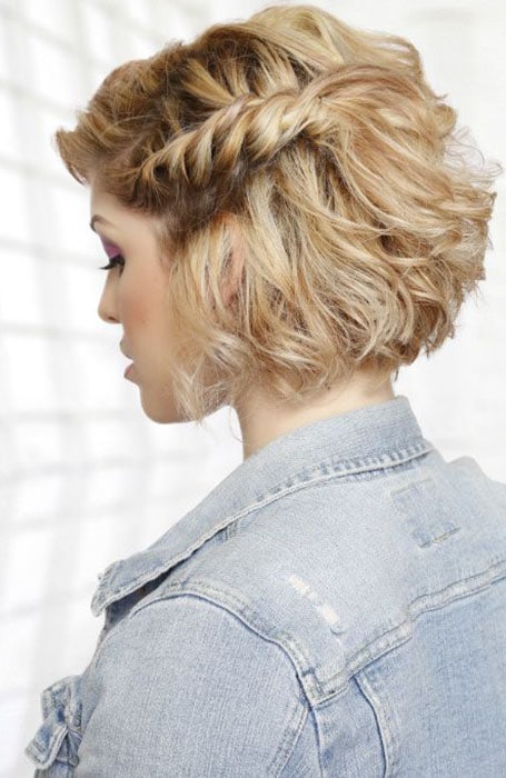 Curly Bob with Side Braid