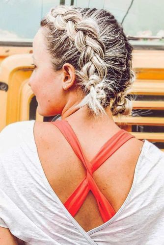 Cute Braided Short Hair Styles Blonde #braids #shorthair