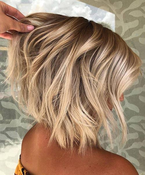 Dark To Light Blonde Inverted Bob