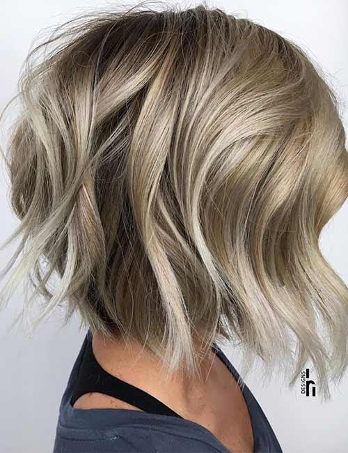 Dimensional Blonde A-line Bob