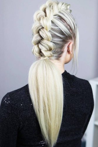 Dutch Mohawk Braided Ponytail #longhair #braids #ponytail