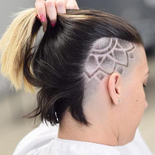 Flower Design For Straight Bob #undercutbob #haircuts #undercut #bobhaircut