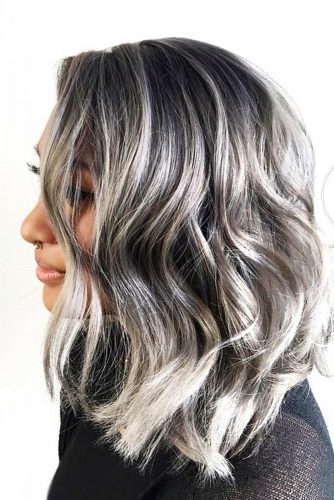 Grey Long Bob Hair picture 3