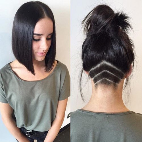 High Bun With Nape Undercut #undercutbob #haircuts #undercut #bobhaircut