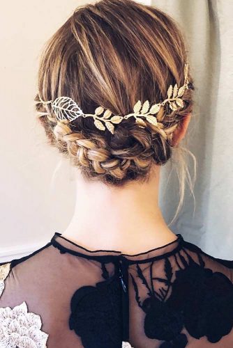 Ideas Of Braids For Short To Medium Hair Crown #updo #braids 