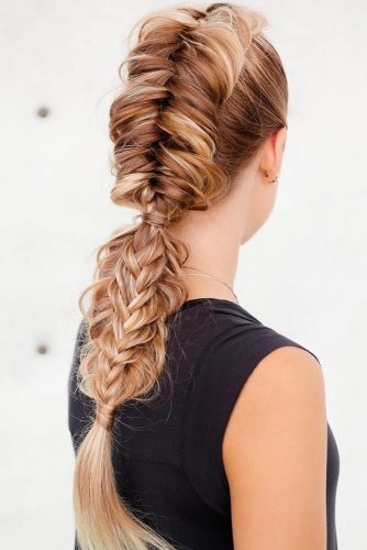 Inverted Fishtail Hawk Into Split Fishtail Braid #longhair #braids #fauxhawk