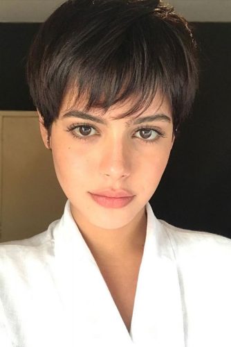 Long Pixie With Thin Fringe #pixiecut #haircuts #longpixie #brunettehair