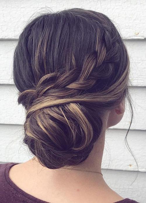  Low Bun Side Braid