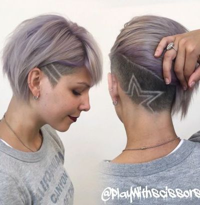 Pastel lilac and creative undercut