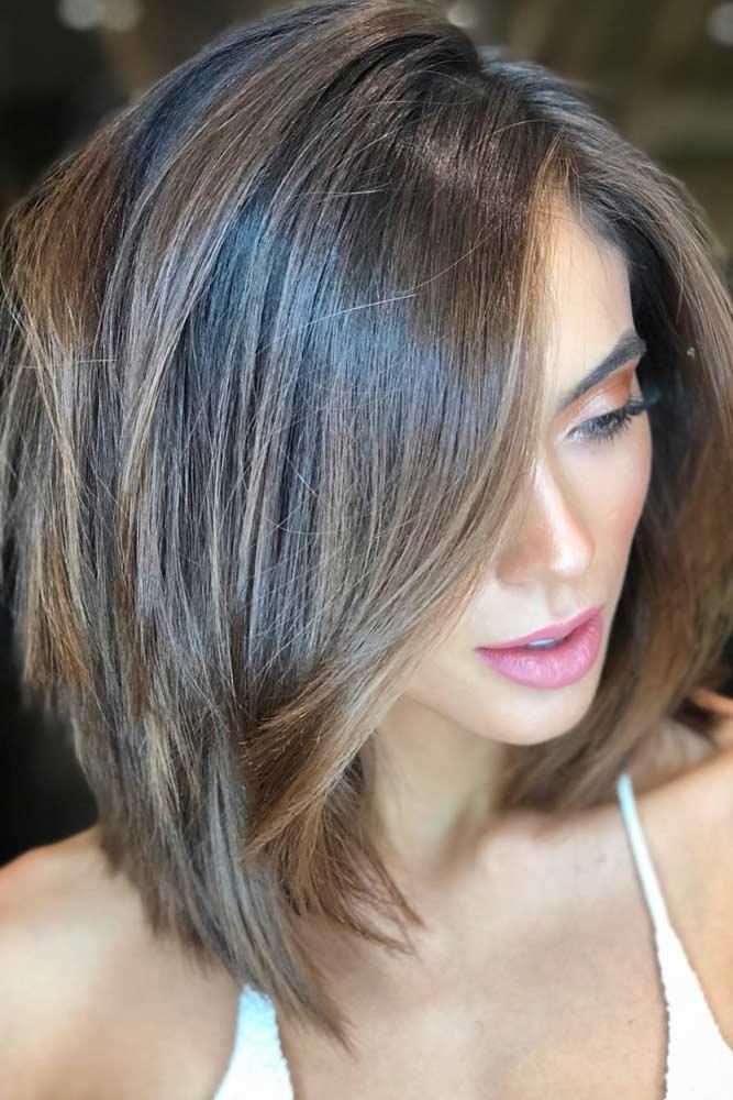 Peek A Boo Layered Bob #layeredbobhairstyles #layeredbob #hairstyles #haircuts #longbob