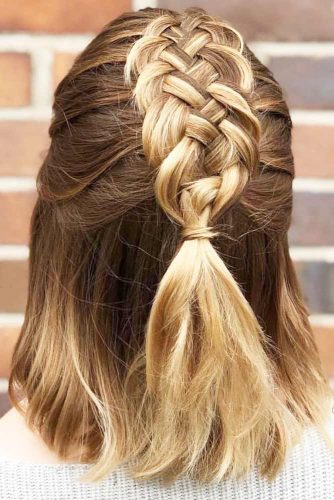 Pretty Braided Bob Haircuts Half-Up #bob #braids #half-up