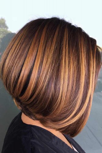 Pumpkin Spice Short Stacked Straight Bob #bobhaircuts #haircuts #stackedbob #longbob #straighthair