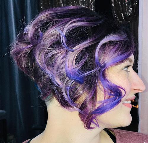 Purple Curled Bob