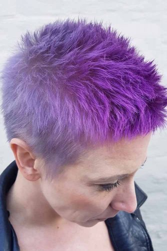 Purple Short Pixie Cut