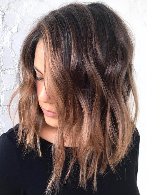 Rose Gold Balayage For Brunettes