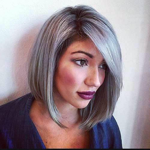 Salt & Pepper Long Bob for Women over 50