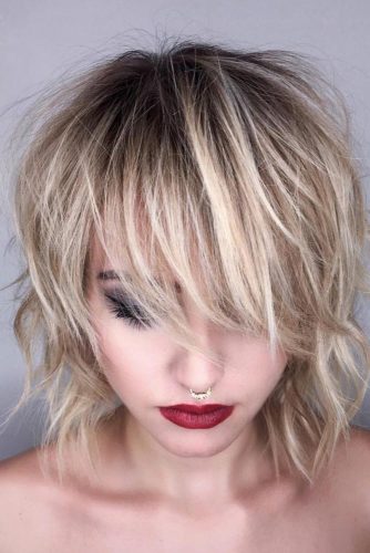 Shaggy Medium Length Hairstyles With Wispy Bangs Hairs London