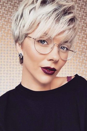 Short Hair With Bangs #shorthaircuts #shorthairstyles #shorthair #pixiehaircuts #blondehair